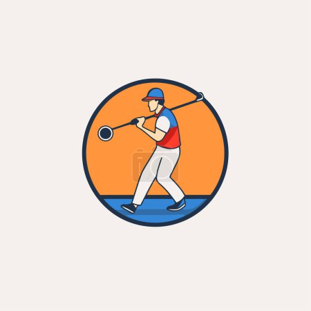 Illustration for Golfer icon. Vector illustration of golfer playing golf. - Royalty Free Image