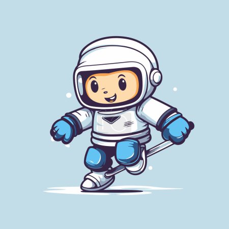 Illustration for Cute cartoon astronaut in spacesuit. vector illustration. Cartoon astronaut. - Royalty Free Image