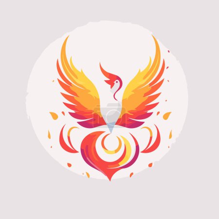 Illustration for Vector illustration of a red heart with wings on a light background. - Royalty Free Image