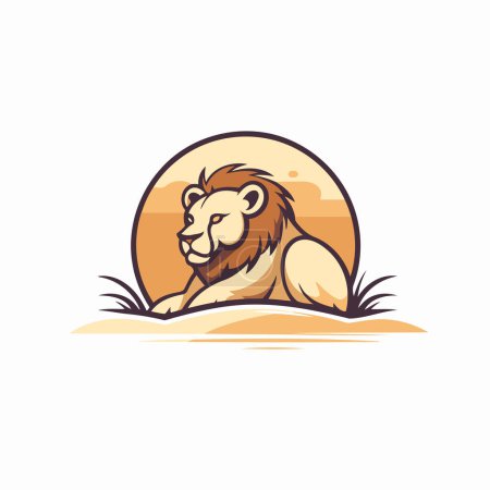 Illustration for Lion logo template. Vector illustration of a wild animal mascot. - Royalty Free Image