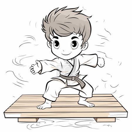 Illustration for Karate boy on a white background. vector illustration. eps - Royalty Free Image