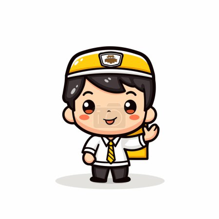 Illustration for Cute Boy Pilot - Cartoon Character Vector Illustration. - Royalty Free Image