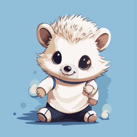 Illustration for Cute little hedgehog. Vector illustration of a cartoon hedgehog. - Royalty Free Image
