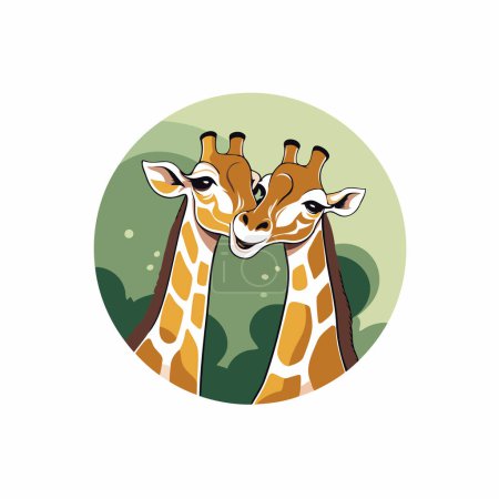 Téléchargez les illustrations : Illustration vectorielle de tête de girafe. Illustration vectorielle tête girafe. - en licence libre de droit