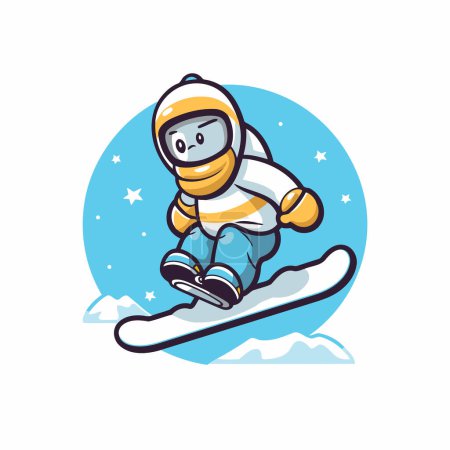 Téléchargez les illustrations : Snowboarder. Sport d'hiver. Illustration vectorielle sur fond blanc. - en licence libre de droit