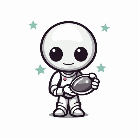 Illustration for Cute astronaut with blood mascot cartoon vector illuatration. - Royalty Free Image