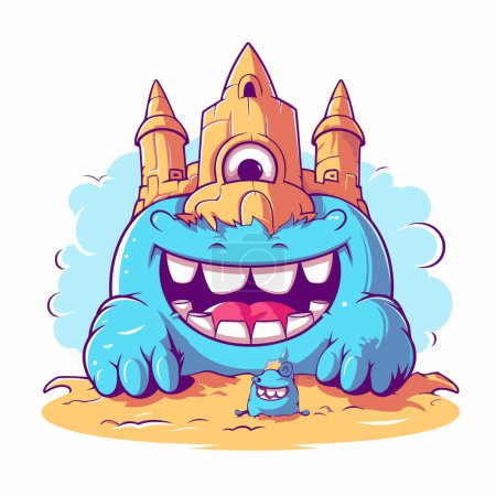 Illustration for Funny cartoon monster. Vector illustration. Isolated on white background. - Royalty Free Image