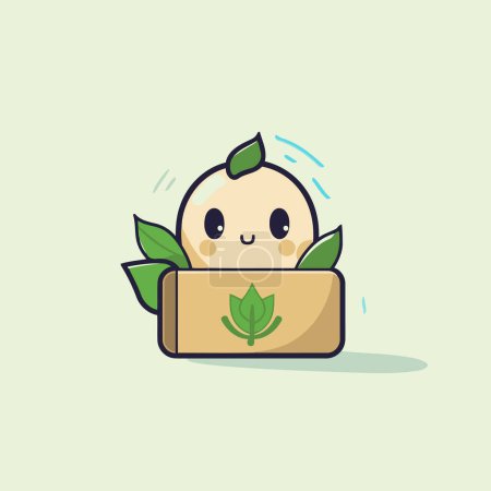Ilustración de Ilustración de un melón fresco y saludable en una caja. - Imagen libre de derechos