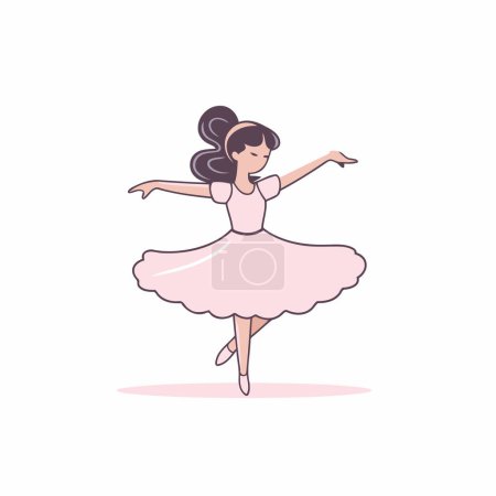 Téléchargez les illustrations : Jolie ballerine dans un tutu rose. Illustration vectorielle
. - en licence libre de droit