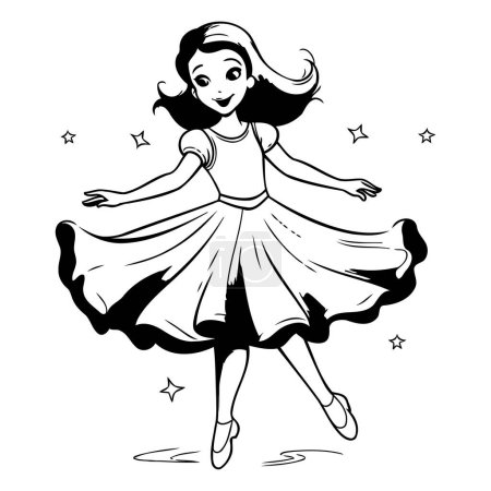 Téléchargez les illustrations : Belle fille ballerine dans un tutu. Illustration vectorielle. - en licence libre de droit