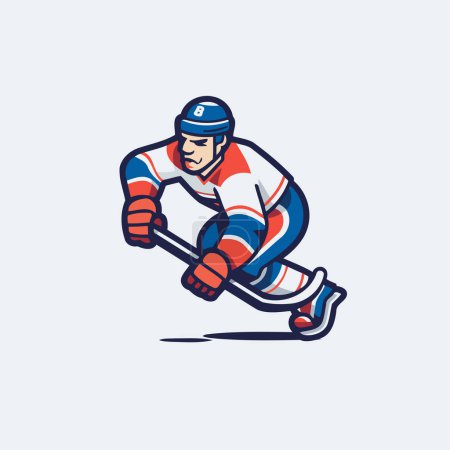 Illustration for Ice hockey player. sport vector logo design. Ice hockey player. ice hockey player with the stick - Royalty Free Image