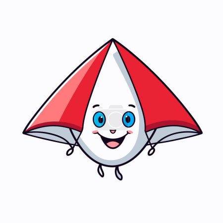Illustration for Cute kawaii paper plane. Vector illustration in cartoon style - Royalty Free Image