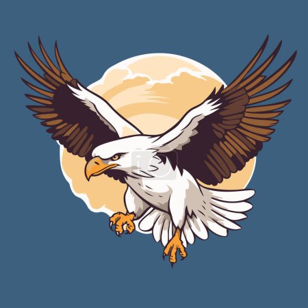 Illustration for Eagle in flight. Vector illustration for t-shirt print. - Royalty Free Image