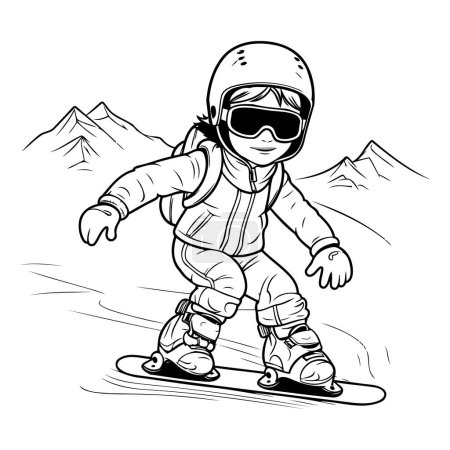 Téléchargez les illustrations : Snowboarder. Illustration vectorielle d'un snowboarder dans le sport d'hiver. - en licence libre de droit