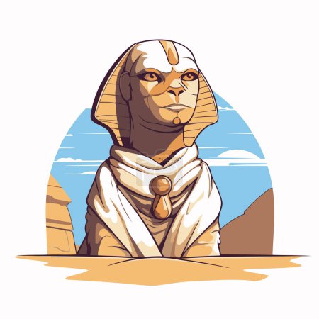 Illustration for Egyptian pharaoh. Vector illustration of an Egyptian pharaoh. - Royalty Free Image