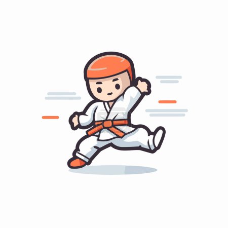 Illustration for Taekwondo doodle vector icon. karate illustration - Royalty Free Image