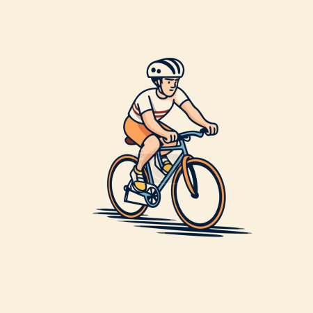 Illustration for Cyclist riding bike. vector illustration. eps 10. - Royalty Free Image