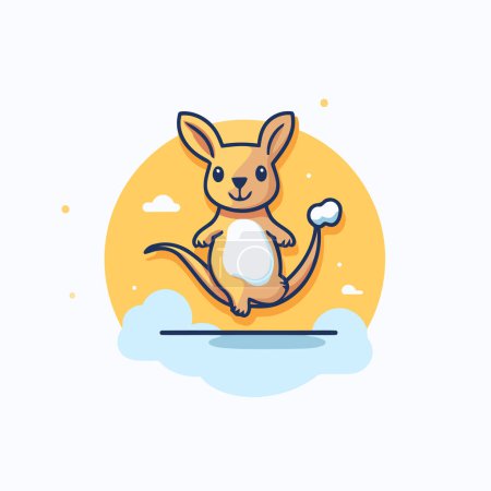 Illustration for Kangaroo icon. Cute kangaroo vector illustration. - Royalty Free Image