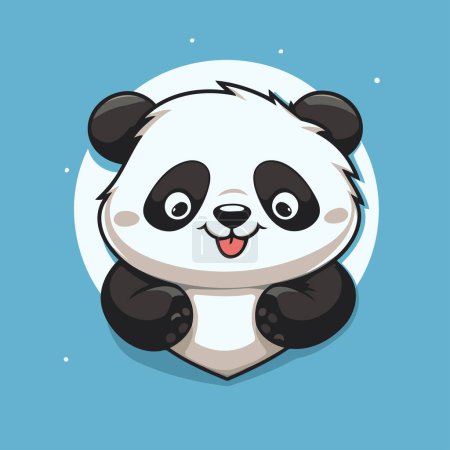 Illustration for Cute panda cartoon character. Vector illustration in flat style. - Royalty Free Image