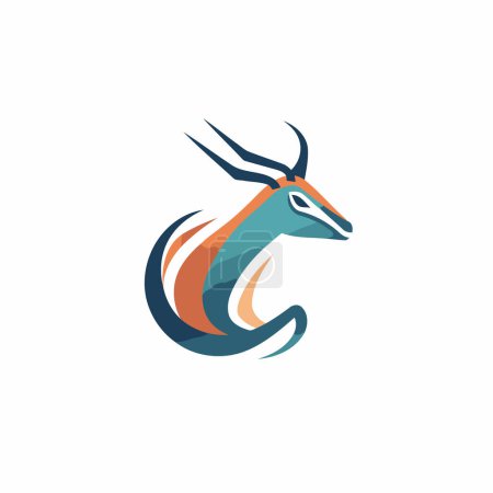 Ilustración de Plantilla de diseño de logotipo Gazelle. Diseño abstracto de vectores de iconos animales. - Imagen libre de derechos