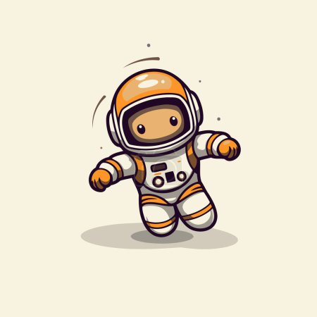 Illustration for Cute astronaut cartoon vector illustration. Design for t-shirt. - Royalty Free Image