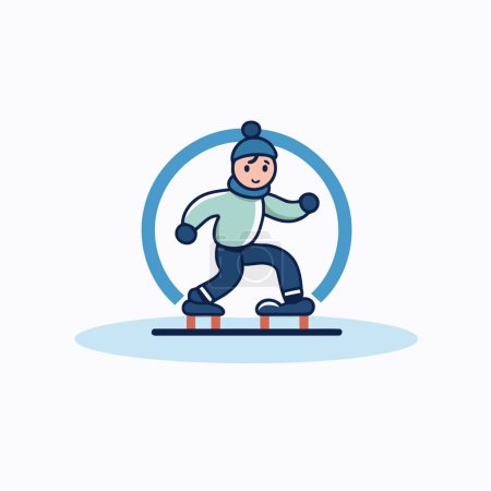 Téléchargez les illustrations : Icône vectorielle du sport d'hiver. Illustration plate de l'icône vectorielle du sport d'hiver pour la conception web - en licence libre de droit