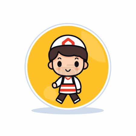 Illustration for Cute boy with sailor costume over white background. colorful design. vector illustration - Royalty Free Image