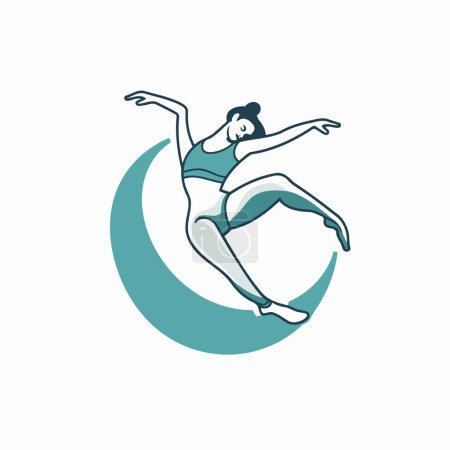 Téléchargez les illustrations : Logo de danseuse de ballet. Illustration vectorielle de la silhouette ballerine. - en licence libre de droit