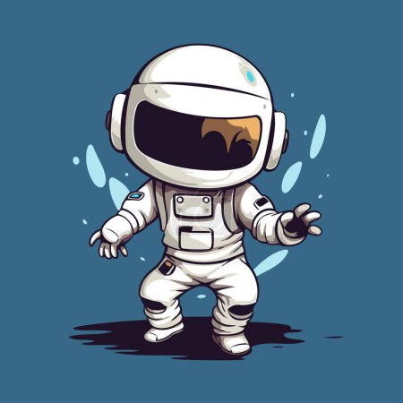 Illustration for Astronaut in space suit vector illustration. Cute cartoon astronaut in space suit. - Royalty Free Image