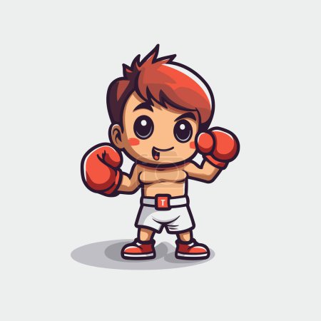 Illustration for Boxing Boy Mascot Character Mascot Vector Illustration - Royalty Free Image