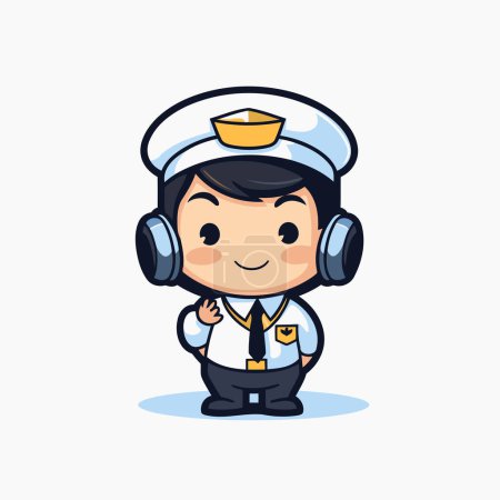 Illustration for Sailor - Cute Cartoon Mascot Character Illustration Design - Royalty Free Image