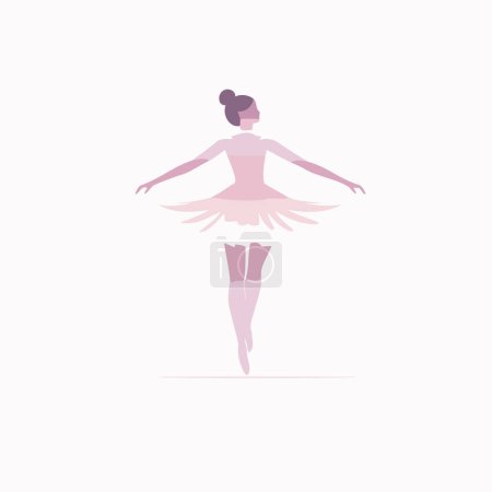 Téléchargez les illustrations : Danseuse de ballet. Illustration vectorielle dans un style plat isolé sur fond blanc. - en licence libre de droit
