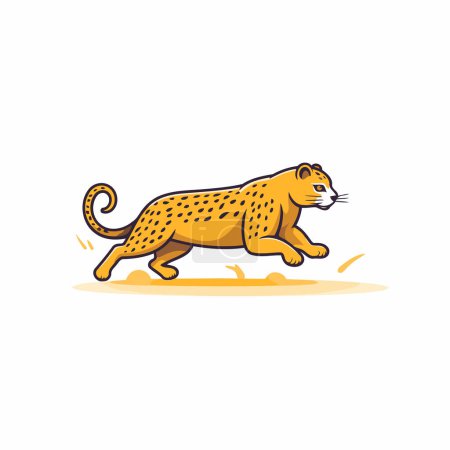 Ilustración de Ilustración vectorial de guepardo. Cheetah de dibujos animados sobre fondo blanco. - Imagen libre de derechos