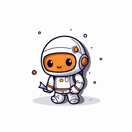 Illustration for Cute Astronaut Character Mascot Design Vector Illustration. - Royalty Free Image