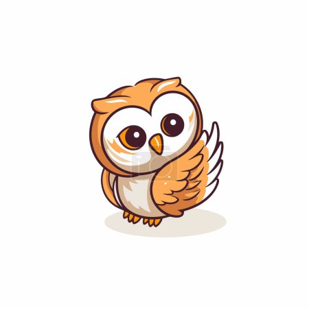 Illustration for Cute cartoon owl. Vector illustration. Isolated on white background. - Royalty Free Image