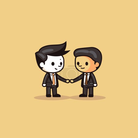 Téléchargez les illustrations : Un homme d'affaires serre la main d'un autre homme d'affaires. Illustration de concept d'entreprise. - en licence libre de droit
