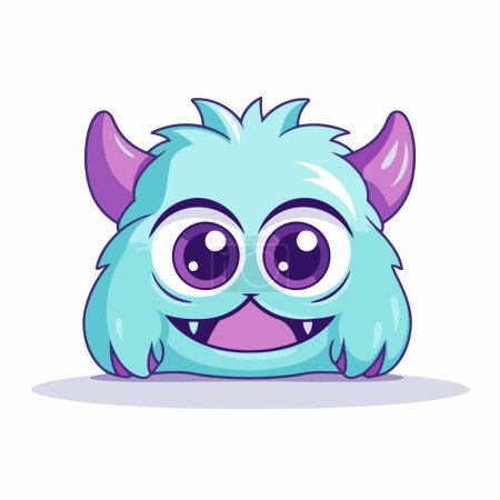 Illustration for Funny cartoon monster. Vector illustration isolated on a white background. - Royalty Free Image