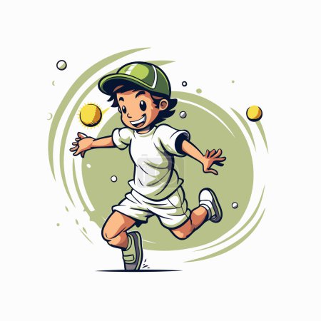 Ilustración de Jugador de béisbol corriendo con pelota. aislado sobre fondo blanco. Ilustración vectorial. - Imagen libre de derechos