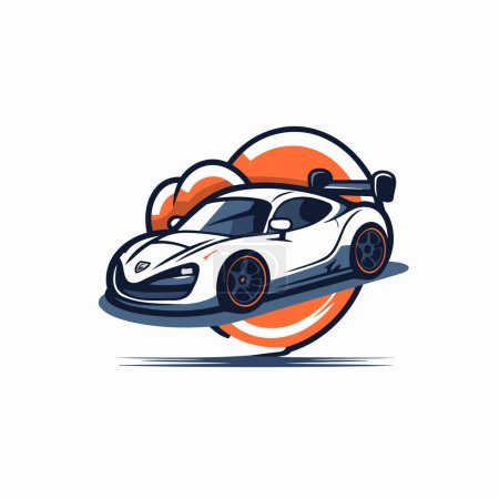 Téléchargez les illustrations : Modèle de conception de logo de voiture de sport. Illustration vectorielle de l'icône de voiture de sport. - en licence libre de droit