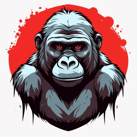 Illustration for Gorilla. Vector illustration for t-shirt or poster. - Royalty Free Image