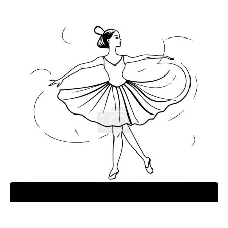 Téléchargez les illustrations : Danseuse de ballet en tutu. Illustration vectorielle sur fond blanc. - en licence libre de droit
