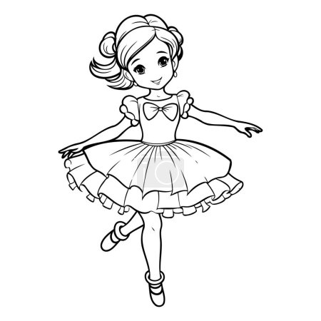 Illustration for Cute little ballerina in a tutu. Vector illustration. - Royalty Free Image