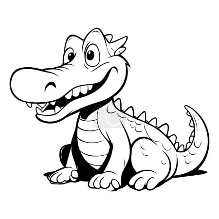 Illustration for Crocodile Cartoon Mascot Character - Coloring Book - Royalty Free Image