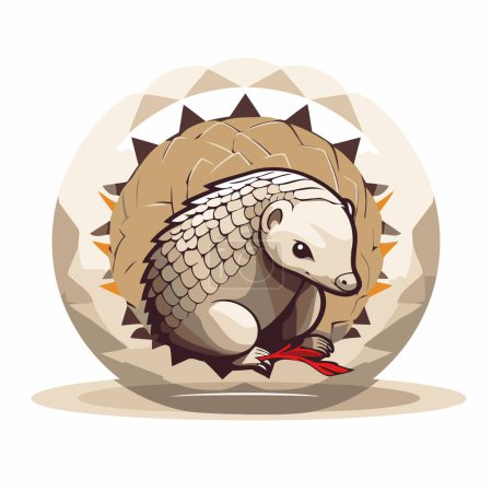 Illustration for Hedgehog in a circle. Vector illustration of a hedgehog. - Royalty Free Image