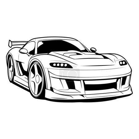 Téléchargez les illustrations : Icône voiture de sport. Illustration de bande dessinée de voiture de sport icône vectorielle pour le web - en licence libre de droit