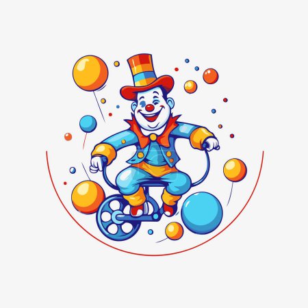 Illustration for Circus clown icon. Vector illustration of a circus clown mascot. - Royalty Free Image