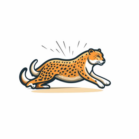Illustration for Cheetah running vector illustration. Isolated on white background. - Royalty Free Image