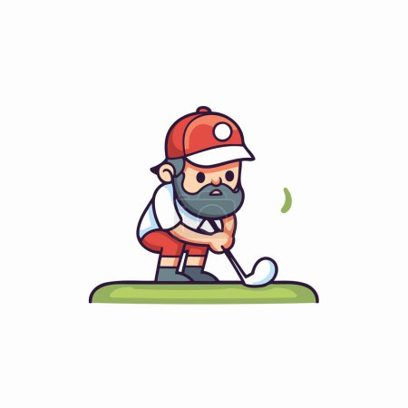 Illustration for Golfer cartoon design. Sport hobby competition game training equipment tournement and play theme Vector illustration - Royalty Free Image