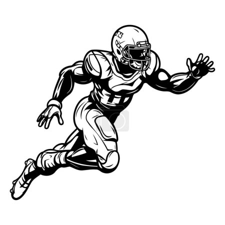 Ilustración de Jugador de fútbol americano corriendo con pelota. Ilustración vectorial lista para corte de vinilo. - Imagen libre de derechos
