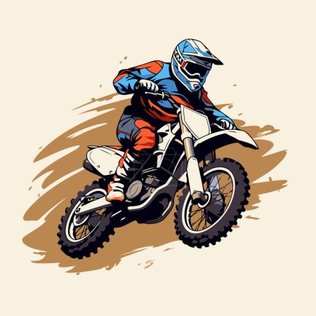 Illustration for Motocross rider. Vector illustration of a motocross rider - Royalty Free Image
